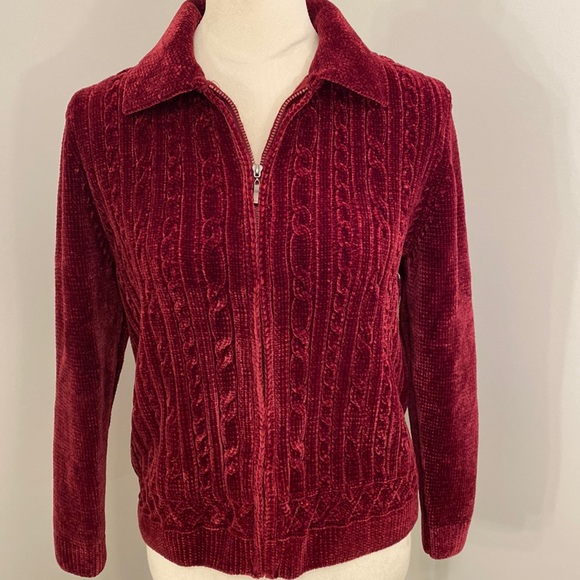 Alfred Dunner Sweaters - Alfred Dunner super soft Chenelle zip up colored cardigan jacket